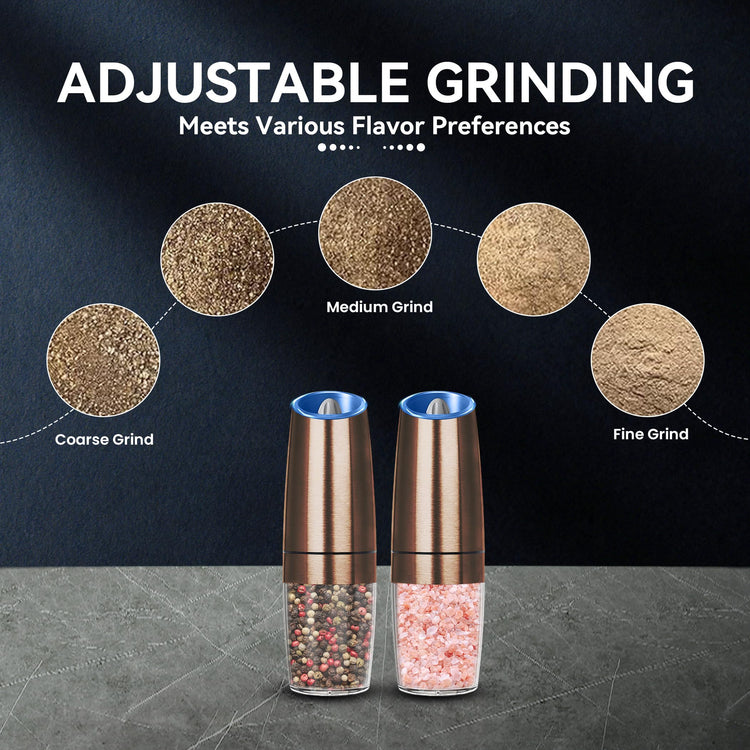 Battery Operated Gravity Salt And Pepper Grinder Set (2 Count)
