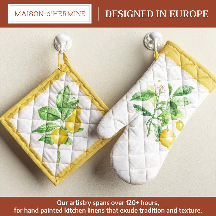 100% Cotton Oven Mitt & Pot Holder Set