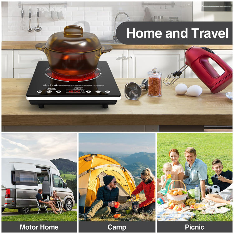 Electric Cooktop Single Burner Portable Stove 1800W 110v