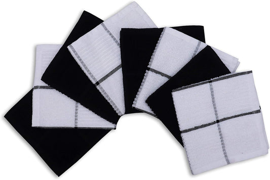 AMOUR INFINI Dish Cloths for Washing Dishes Set of 8 - Highly Absorbent, Super Soft Kitchen Dishcloths - Reusable Quick Dry Dish Rags for Cleaning & Drying Kitchen Linens (12x12 Inch - Black) - Nestoria