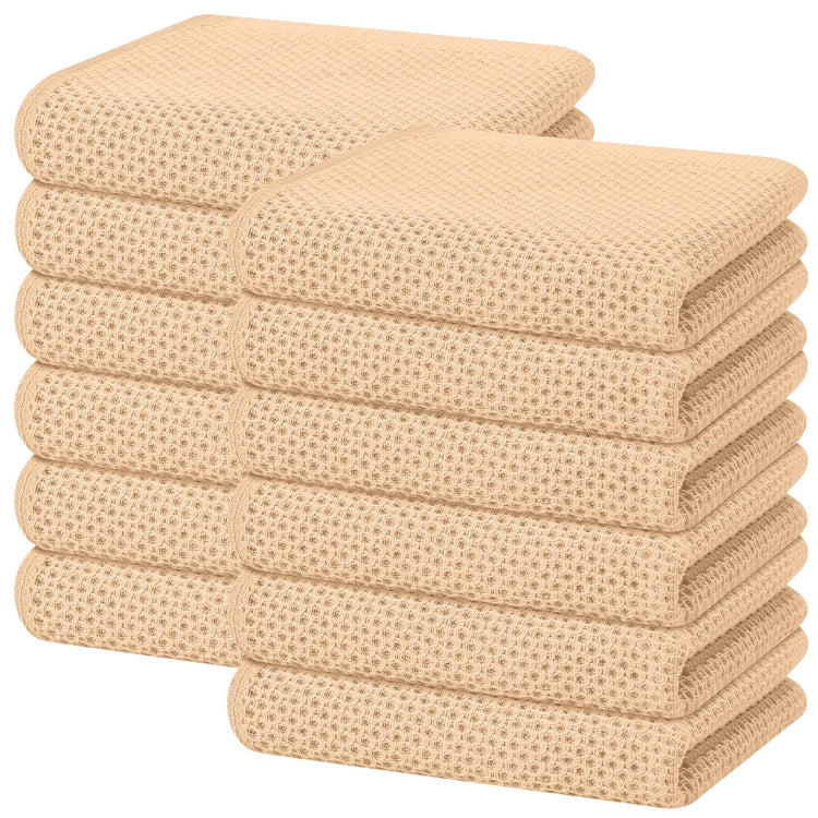 100% Cotton Waffle Weave Kitchen Dish Towels 12 (12 Count)