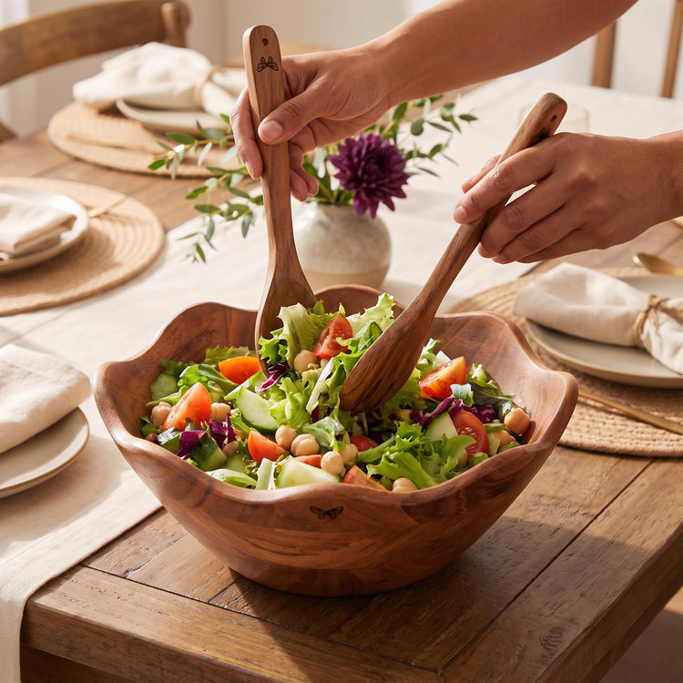 Wooden Salad Bowl Set (3 Count)