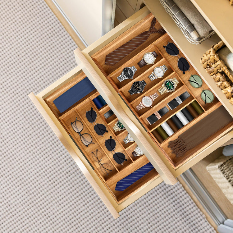 Large Premium Acacia Silverware Organizer