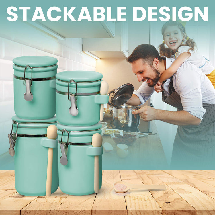 4 Piece Ceramic Kitchen Canisters Set (4 Count)