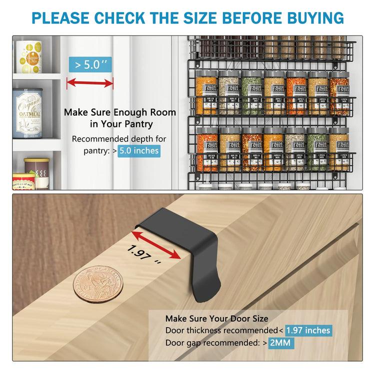 6 Tier Spice Rack Organizer with Door Hook