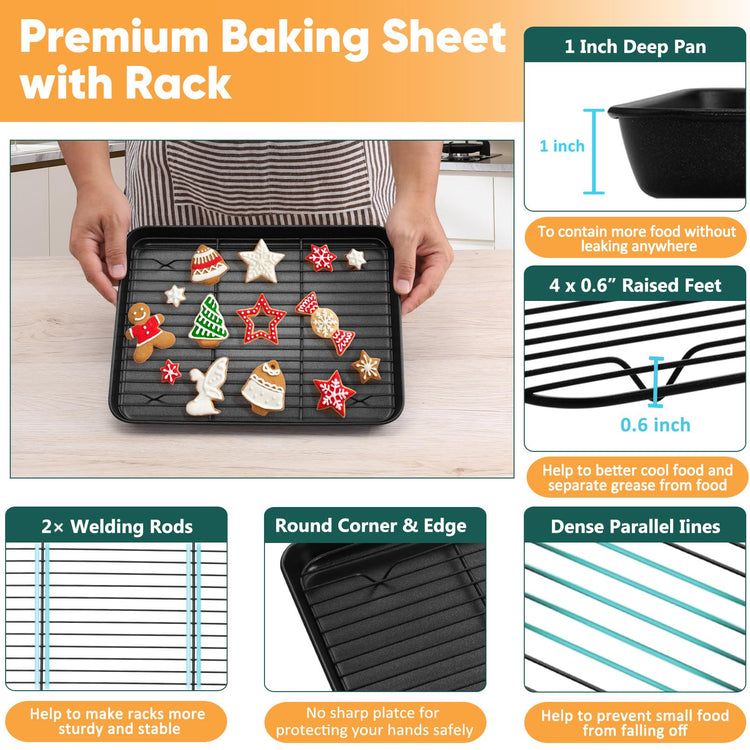 Nonstick Baking Oven Pan with Rack for Cookie