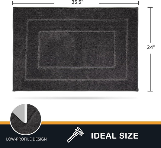 PURRUGS Dirt Trapping Door Mat 24" x 35.5", Non-Slip/Skid Machine Washable Entryway Rug, Dog Doormat, Super Absorbent Welcome Mat for Muddy Wet Shoes and Paws, Charcoal
