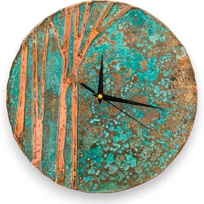 Handmade Copper Wall Clock Artisan Touch in Every Piece - Tree of Time Wall Decor Clock for Living Room, Office, Kitchen & Bedroom