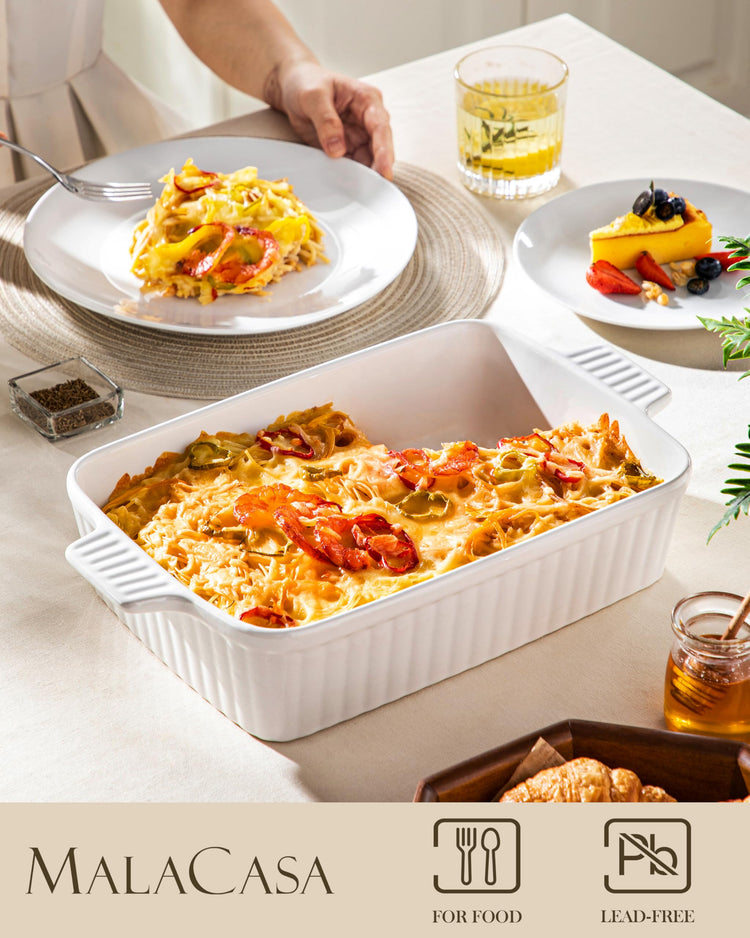 4.4QT Ceramic Casserole Dishes for Oven