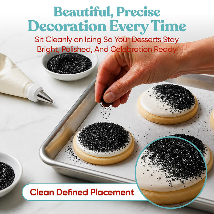 Black Sanding Sugar for Baking & Cookie Decorating (5 Ounce)