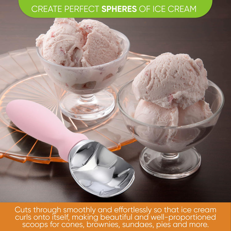 Heavy Duty Ice Cream Scoop with Soft Grip Handle