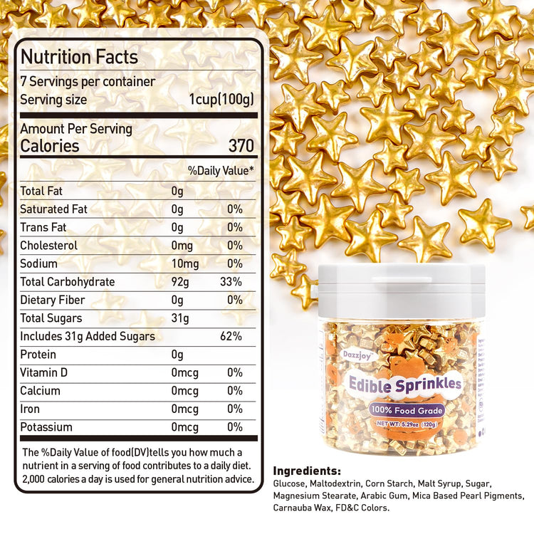 Edible Gold Star Sprinkles