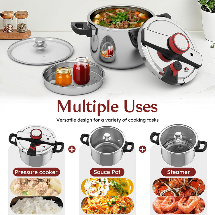 304 Stainless Steel Pressure Cooker 8.45QT