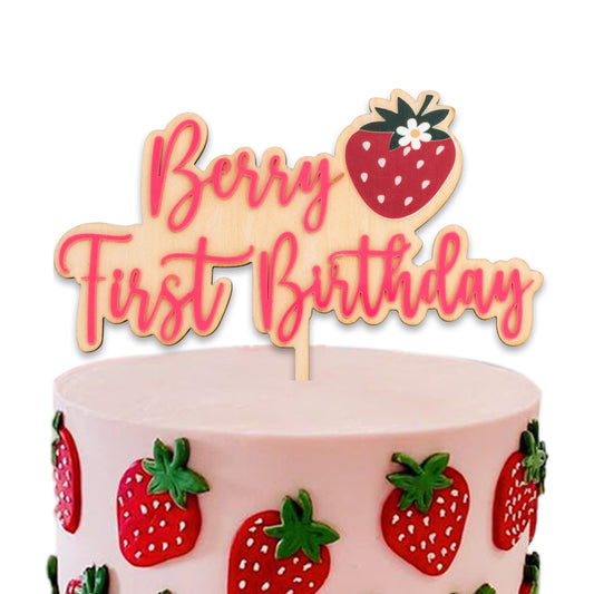 Berry First Birthday Cake Topper