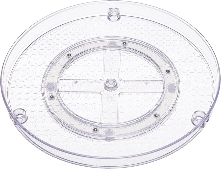 Amazon Basics 2 Tier Lazy Susan Turntable Organizer, 12" Diameter, Clear