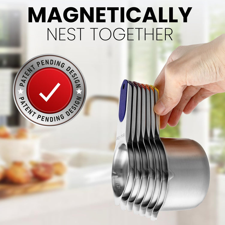 7 Magnetic Stainless Steel Measuring Cups Set (7 Count)