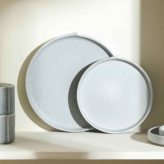 Stone Lain Bao 4-Piece Salad Plate Set Stoneware, Blue-Grey
