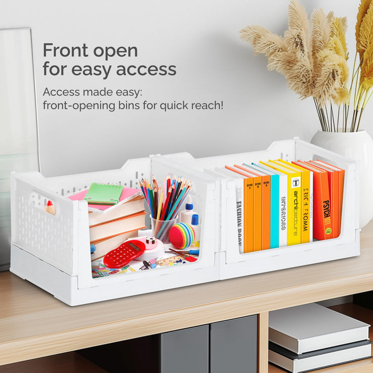 Foldable Stackable Storage Bins with Wheels (3 Count)