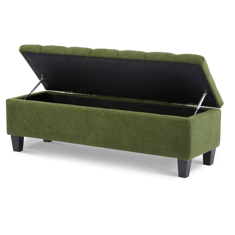Ottilie Boucle Fabric Storage Ottoman Bench