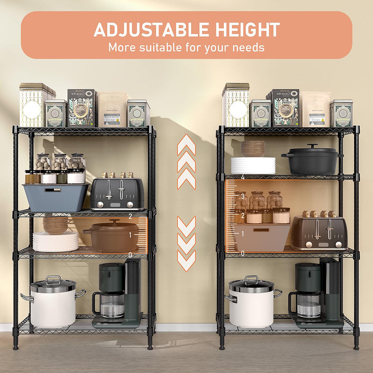 1400 lbs 4 Tier Storage Rack Metal Wire Shelving Unit (4 Count)