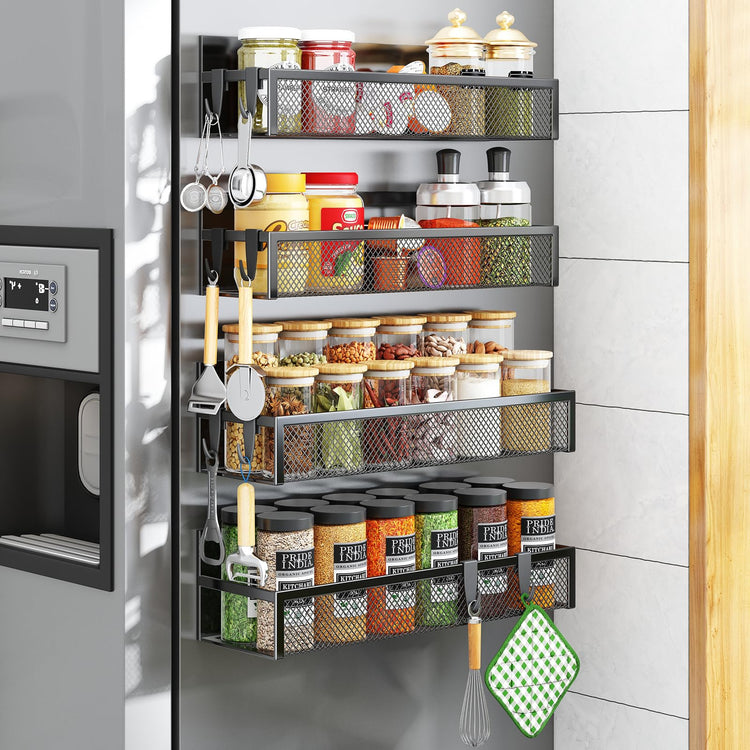 Magnetic Spice Rack for Refrigerator (4 Count)