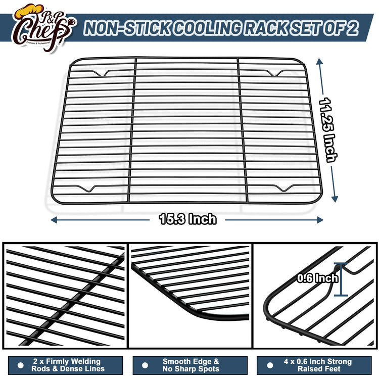 15.3" x 11.25" Cooling Baking Wire Racks Pack of 2