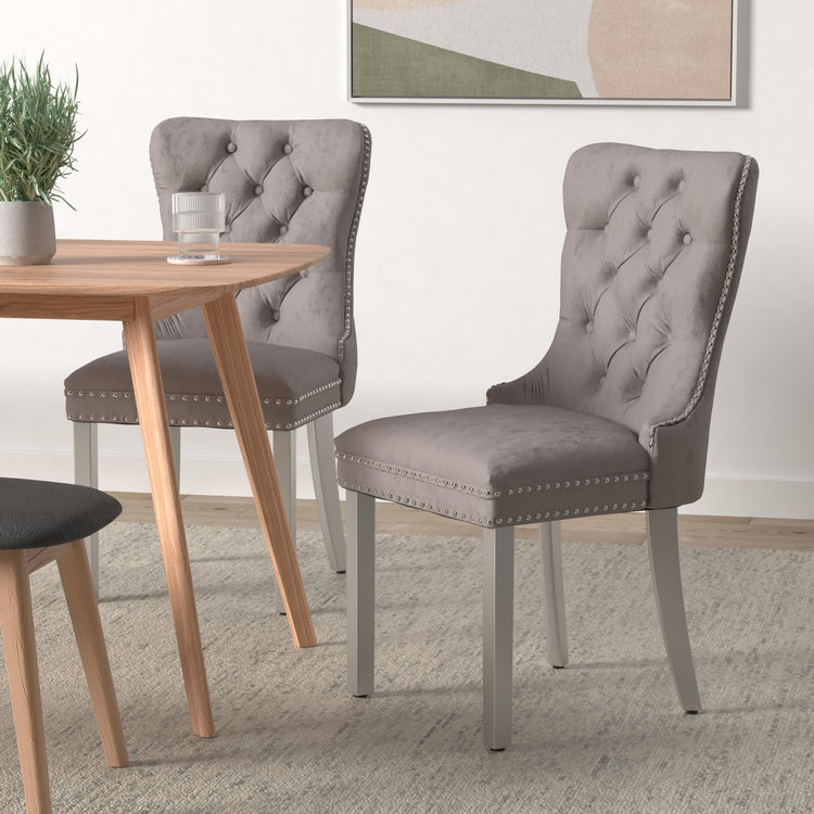 Grey Velvet Dining Chairs Set of 6 (6 Count)