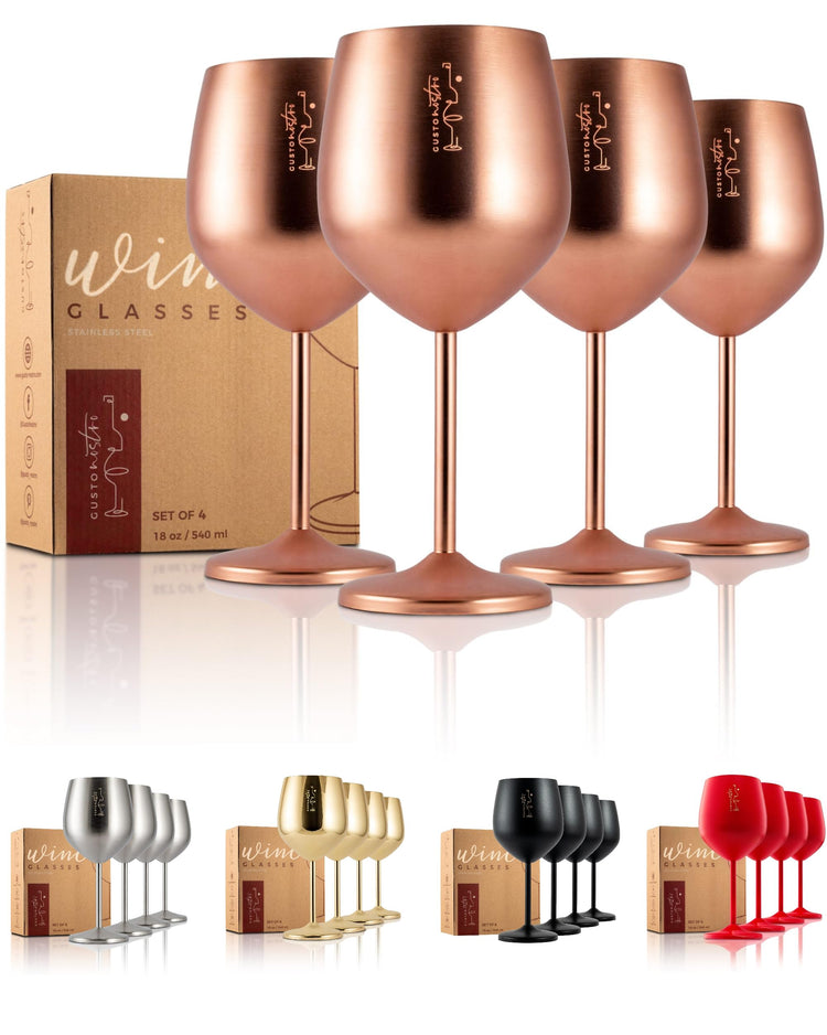 Stainless Steel Wine Glass (4 Count)