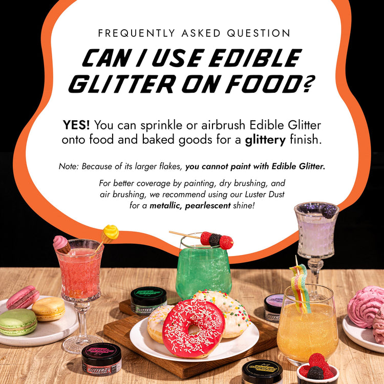 Orange Edible Glitter for Drinks & Cakes