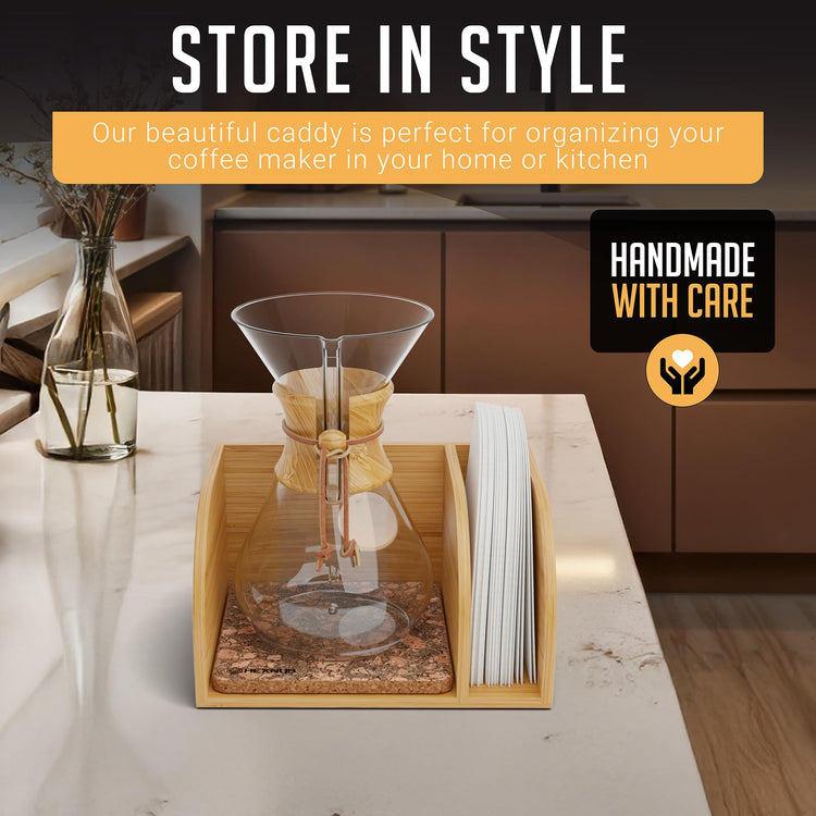 Pour Over Caddy for Chemex Bodum Cosori Coffee Makers Cork