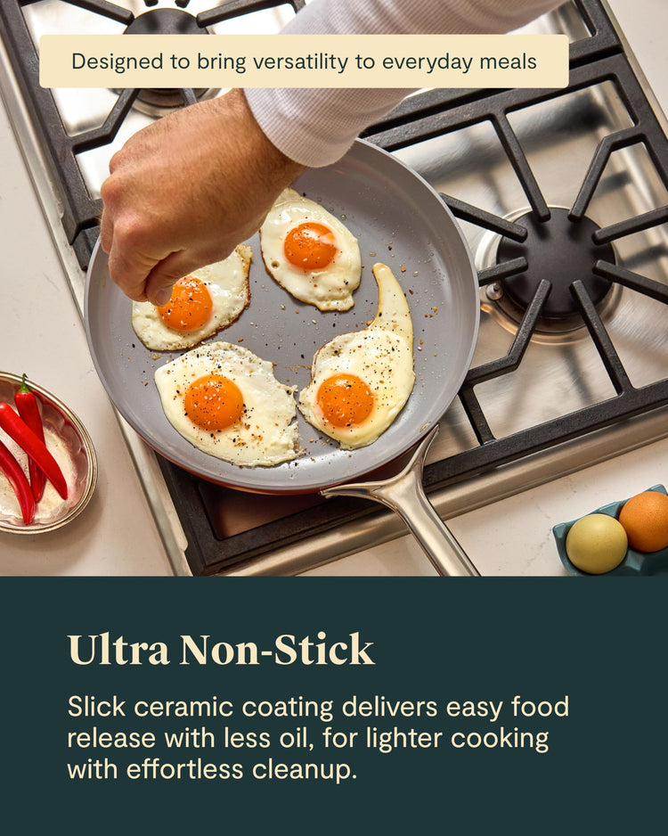 Ceramic Fry Pan Duo with Glass Lids