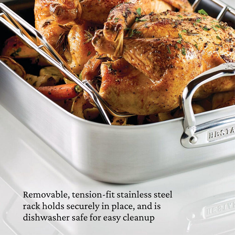 Provisions 14.5" Classic Clad Nonstick Roasting Pan with Stainless Steel Rack