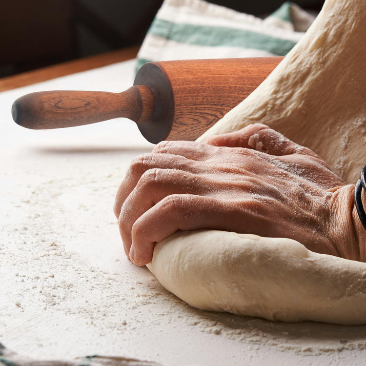 Classic Sapele Wooden Rolling Pin With Handles Large17.3"L x 2.3"W