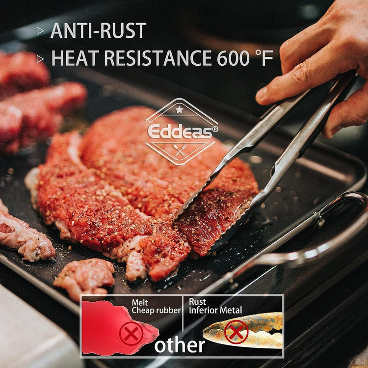 Grill Tongs BBQ Tongs Heat Resistant 600 Degrees (4 Count)