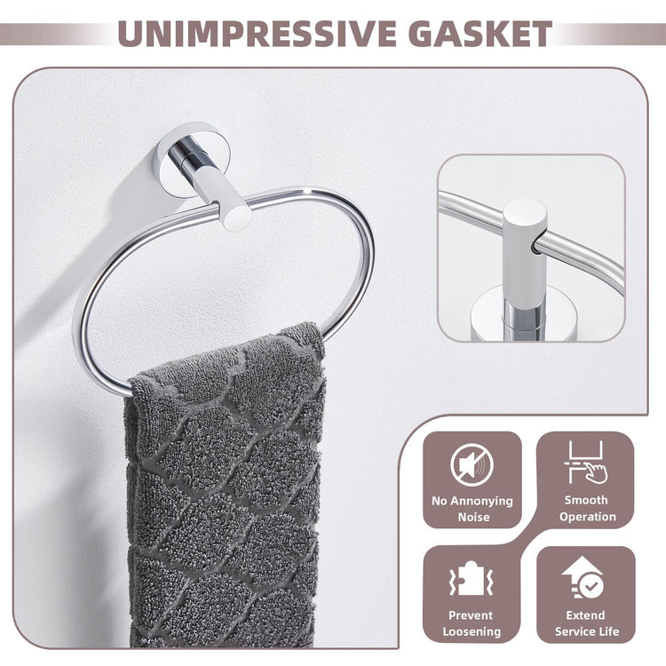 Bathroom Towel Ring Chrome