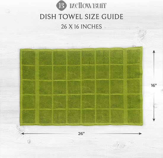 100% Cotton Terry Dish Towels, 4 Pack Plain, 16 x26 Inches, Super Soft and Absorbent Kitchen Towels, Perfect for Kitchen Cleaning and Dish Washing | Green - Nestoria