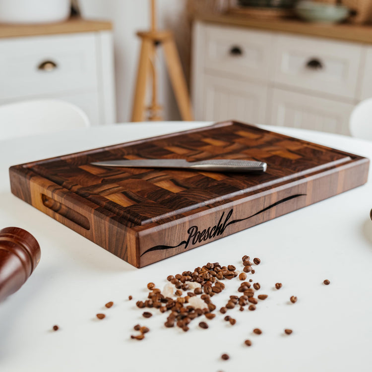 Handmade Personalized Walnut End Grain Cutting Board