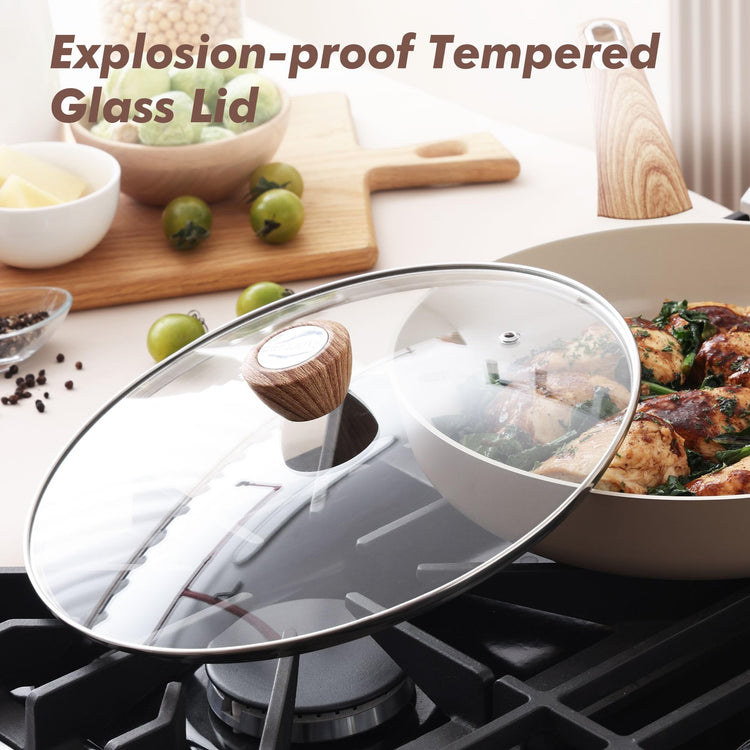 8inch Ceramic Nonstick Frying Pan Skillet with Lid