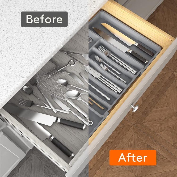 Extra Large Silverware Drawer Organizer