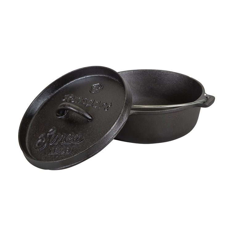 2 QT Pre Seasoned Cast Iron Dutch Oven Flat Bottom