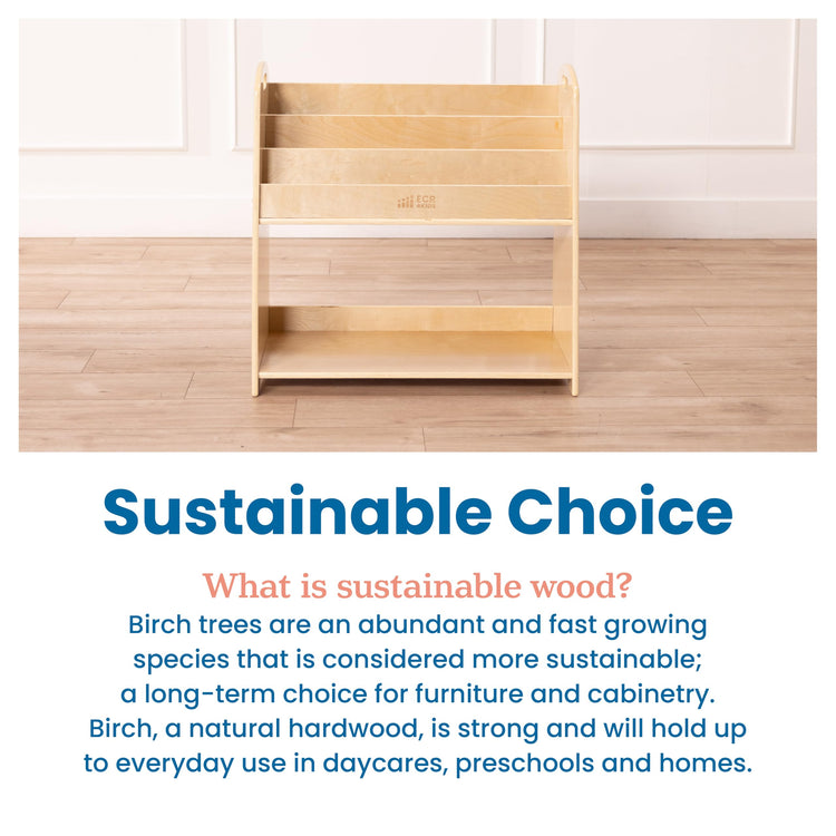 3 Shelf Floor Book Display with Handles and Storage
