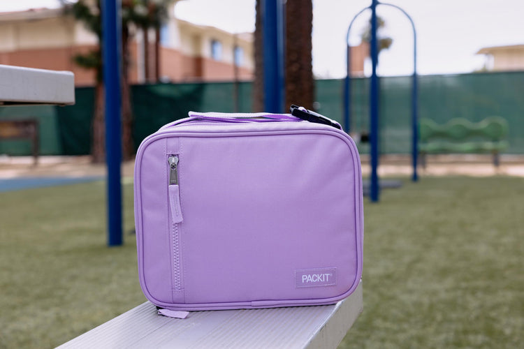 R) Freezable Classic Lunch Box, Lavender, Built with EcoFreeze(R) Technology, Fully Freezable, Collapsible, Reusable, With Zip Front Pocket and Buckle Handle, Designed for Fresh Lunch On the Go