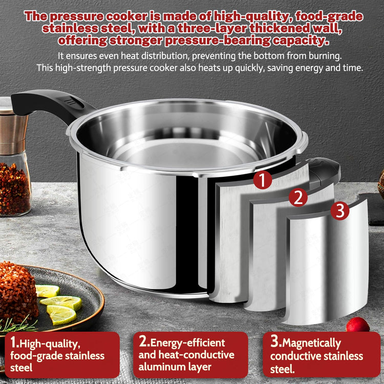 Stainless Steel Pressure Cooker 8 Quart