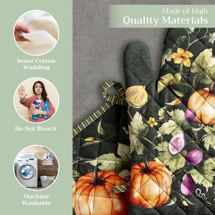 100% Cotton Oven Mitt & Pot Holder Set (2 Count)