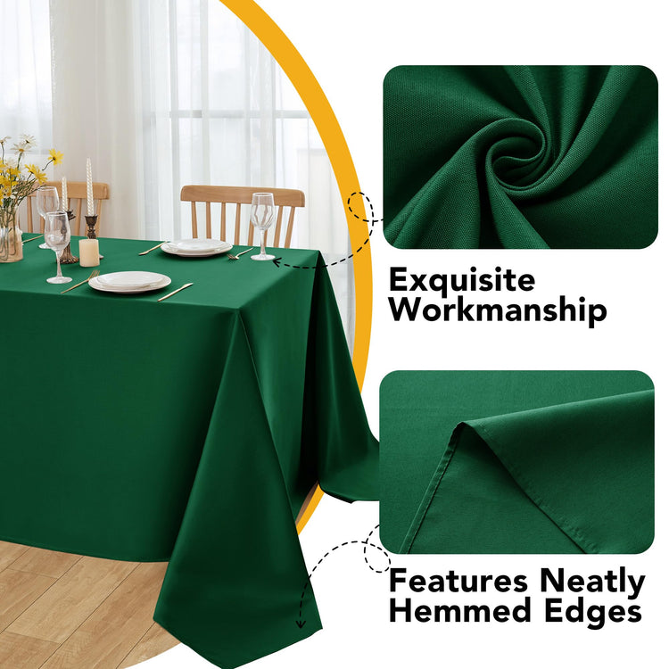 10 Pack Hunter Green Tablecloths for Rectangle Tables (10 Count)