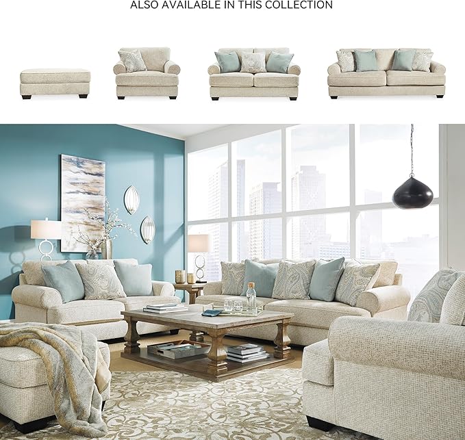 Signature Design by Ashley Monaghan Classic Upholstered Oversized Chair with Toss Pillow, Light Brown