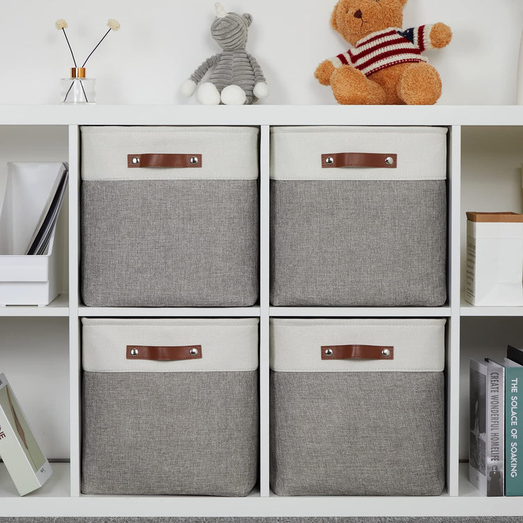 13 inch Fabric Storage Cubes 4 Pack Foldable Baskets