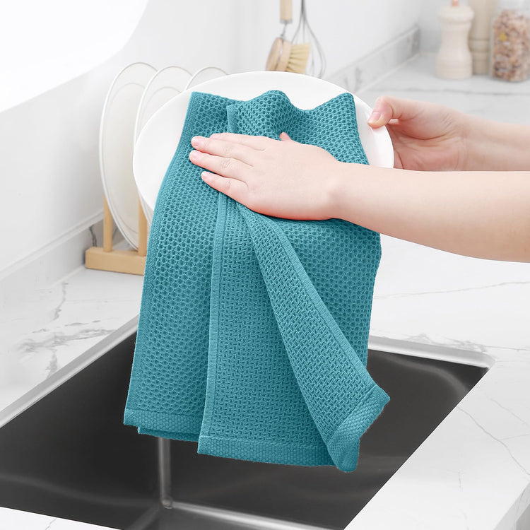 100% Cotton Waffle Weave Kitchen Dish Towels 6 (6 Count)