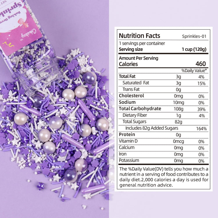 Purple Sprinkles for Cake Decorating 4.23ounce