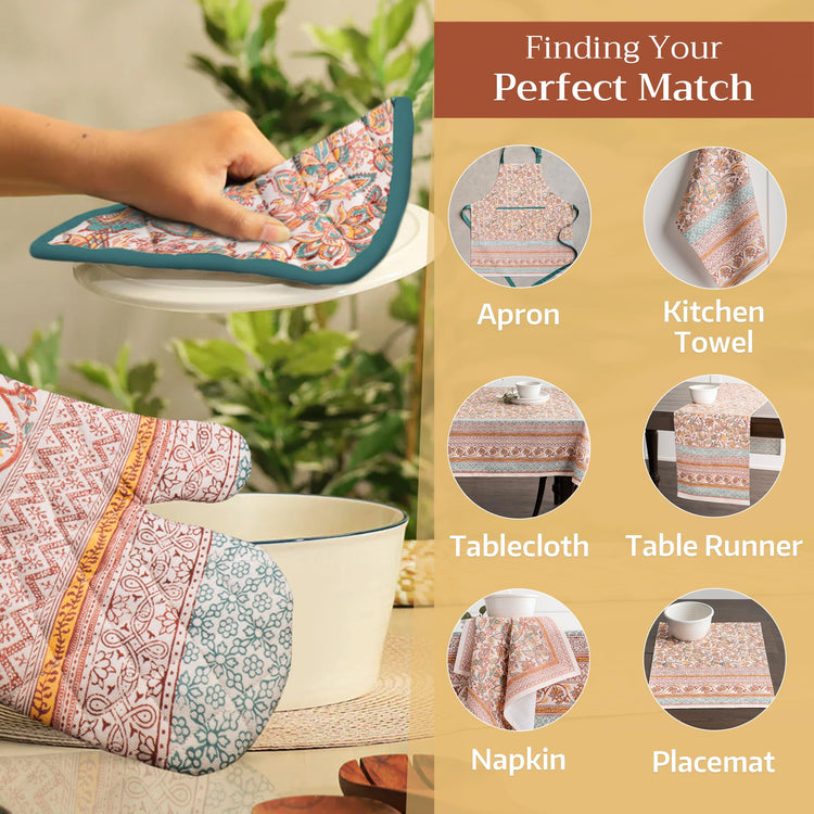 100% Cotton Oven Mitt & Pot Holder Set (2 Count)